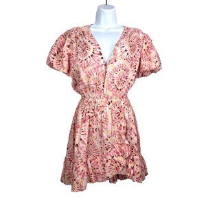 Misa Los Angeles Pink Tie-Dye Mini Dress